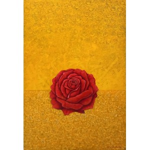 G. N. Qazi, Rose of Peace-3, 18 x 28 inch, Acrylic On Canvas, AC-GNQ-115